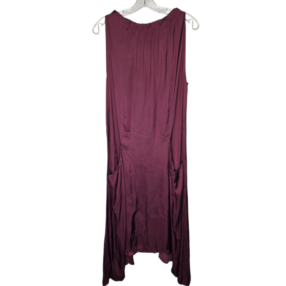 Ulla Johnson Womens Size 4 Shift Dress Midi Sleeveless Asymmetrical maroon